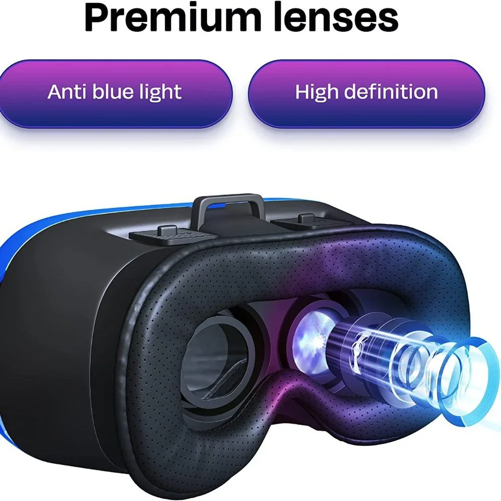 VR Headset Compatible with iPhone & Android Phone Universal Virtual Reality Gogg
